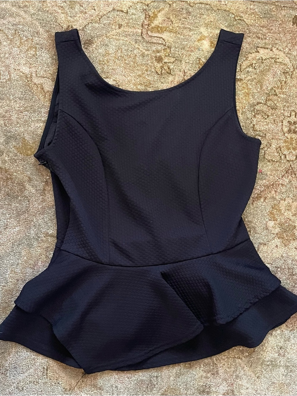 Arden B Black Top with Peplum Detail